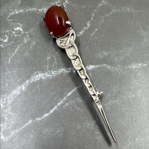Dawson Bowman DB Celtic Staff Carnelian Pin Brooch